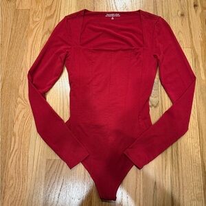 Abercrombie & Fitch Red Long Sleeve Bodysuit